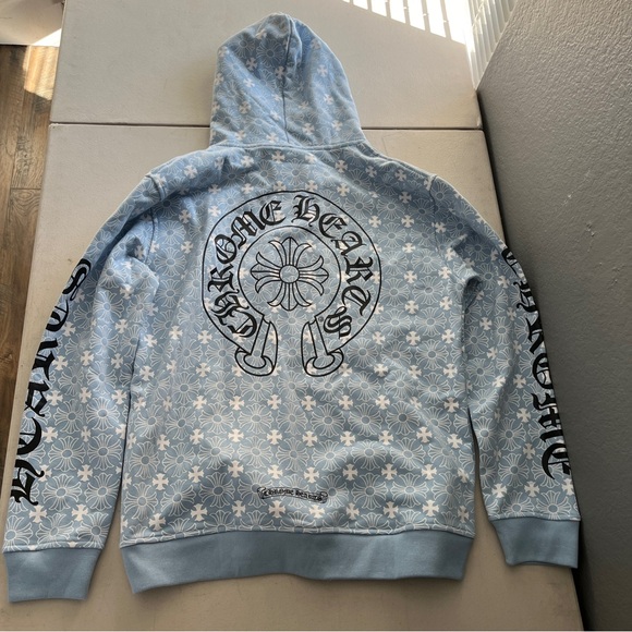 Chrome Hearts Blue and White Zip Up Hoodie - Picture 2 of 2